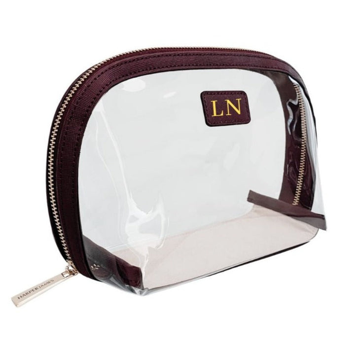 Renee Burgundy Clear Makeup Bag