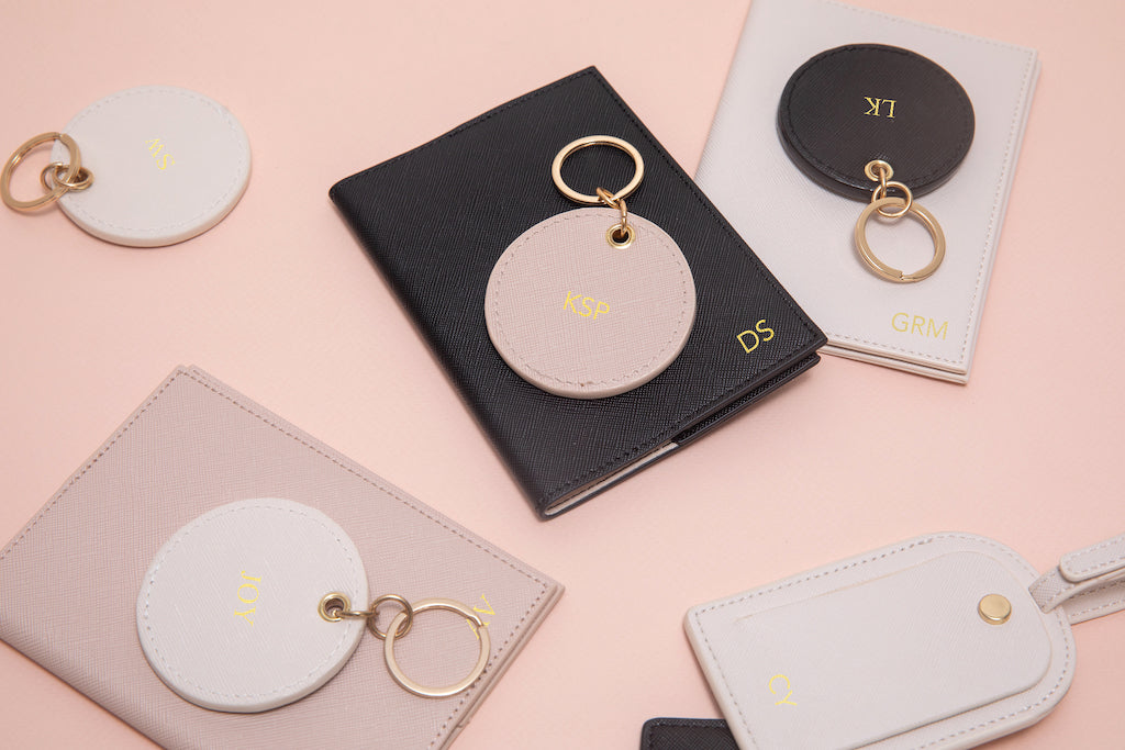 Lynne Blush Round Keychain