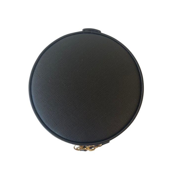 clara black round jewelry case black