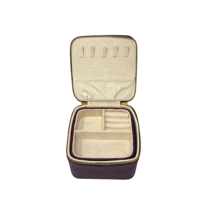 grace burgundy classic jewelry case