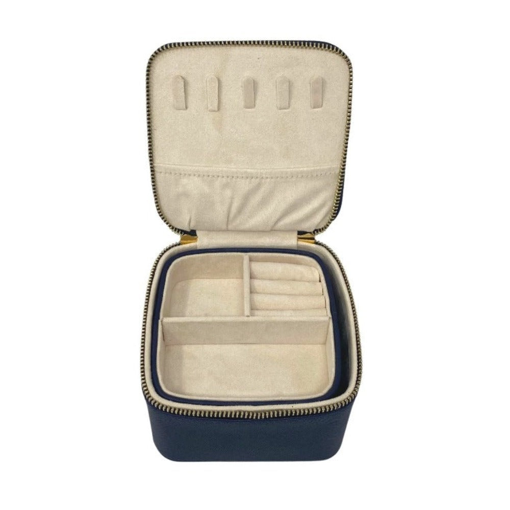 Grace Navy Classic Jewelry Case