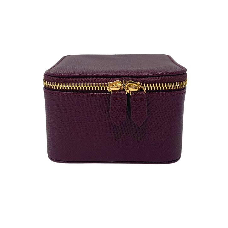 grace burgundy classic jewelry case