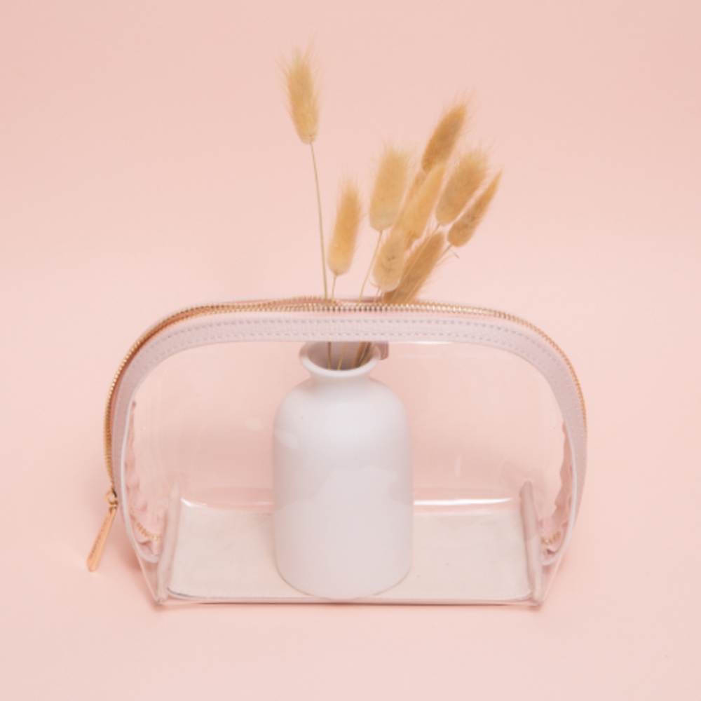 renee blush clear makeup bag