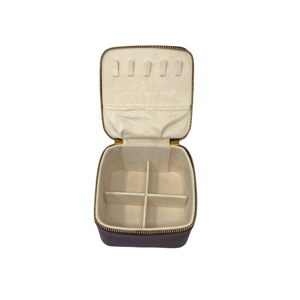 grace burgundy classic jewelry case