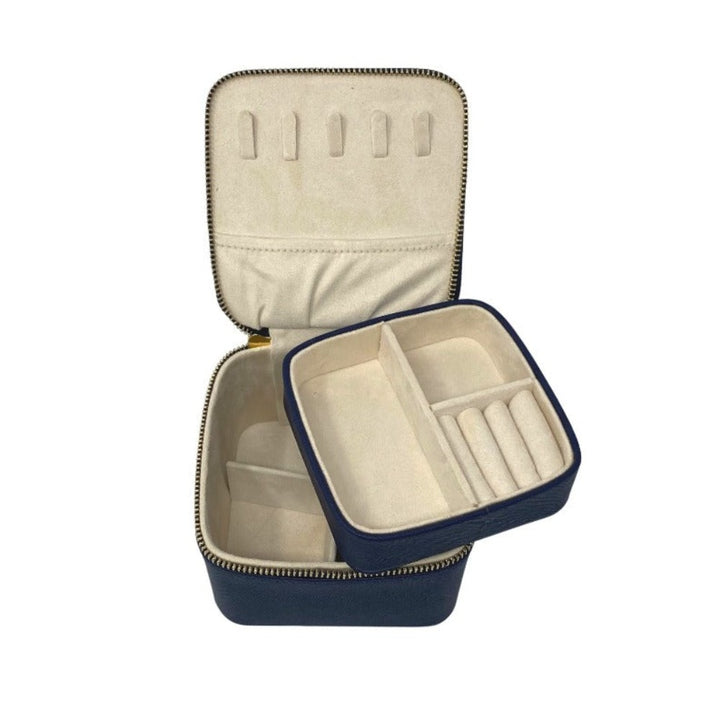 Grace Navy Classic Jewelry Case