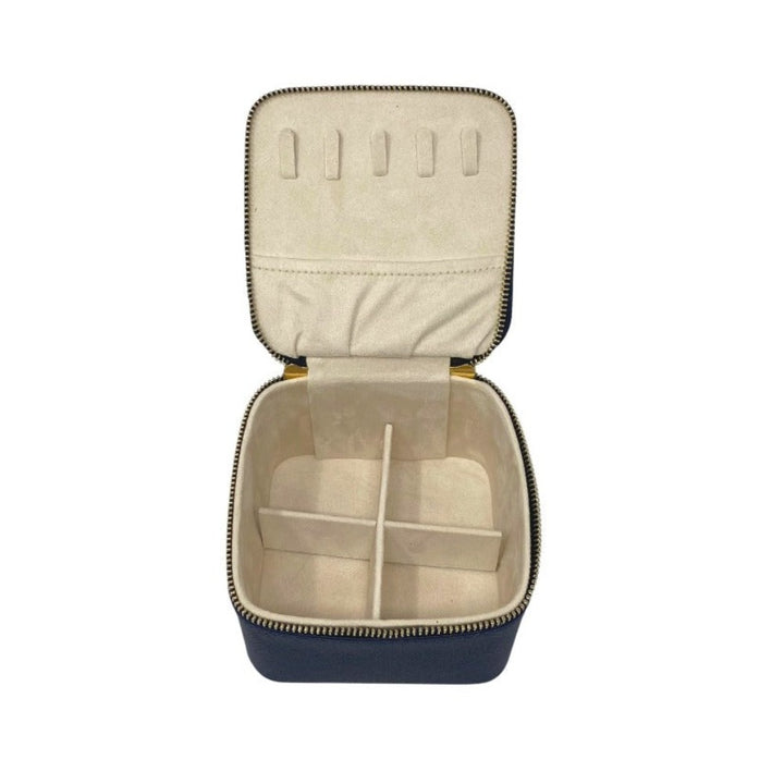 Grace Navy Classic Jewelry Case