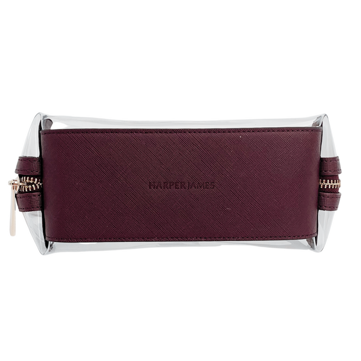 Renee Burgundy Clear Makeup Bag